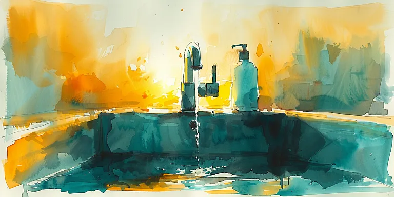 Ein tropfender Wasserhahn versinnbildlicht Inkontinenz
